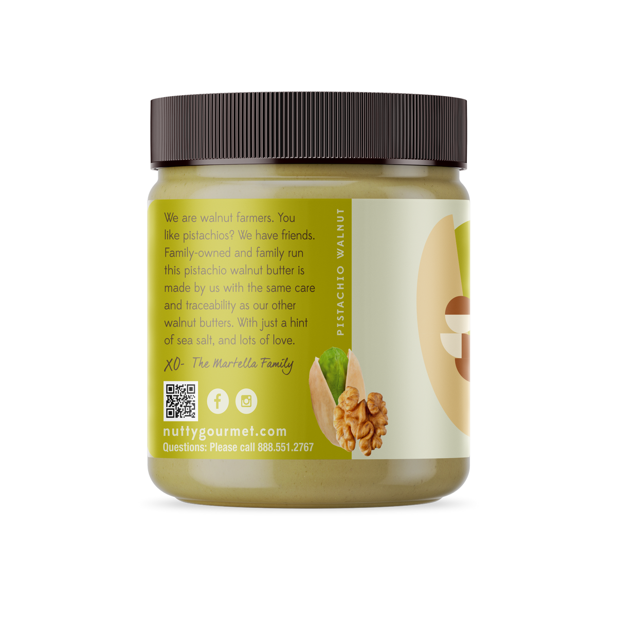 Pistachio Walnut Butter 10 oz. Nutty Gourmet