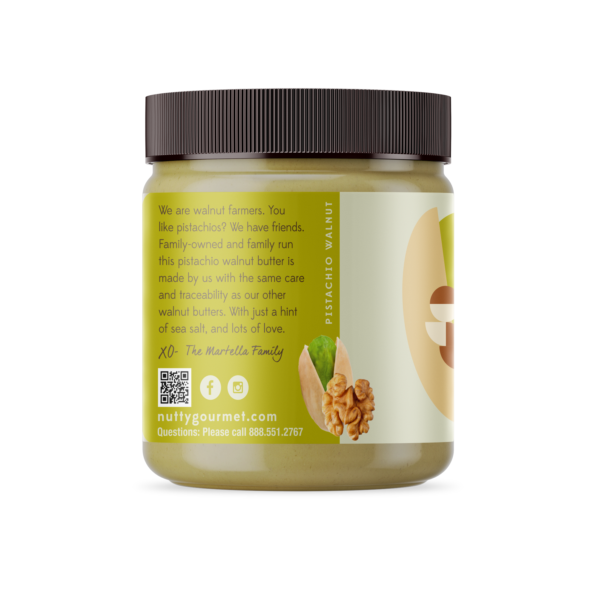 Pistachio Walnut Butter 10 oz. Nutty Gourmet
